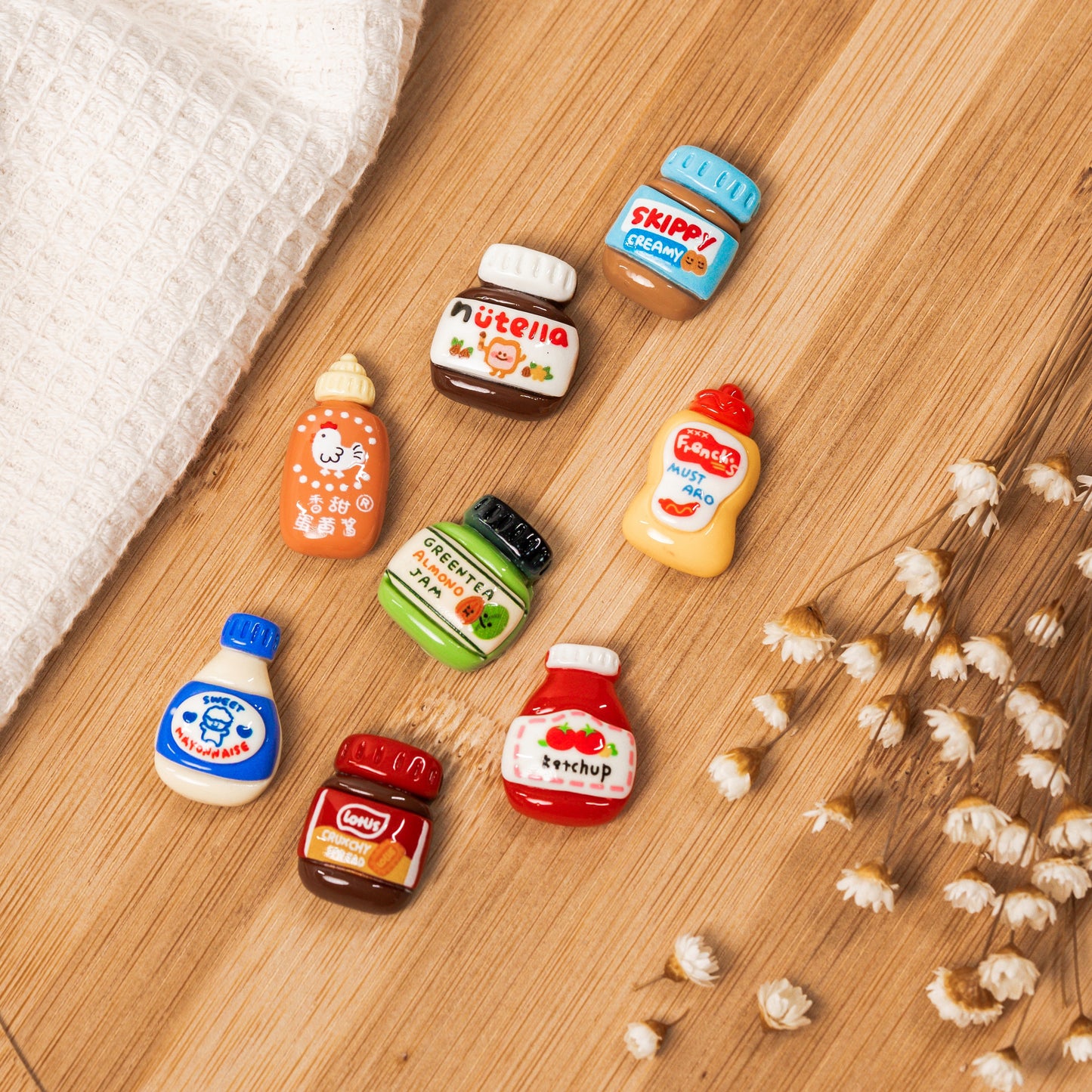 8pcs Mini Spreads & Condiments Magnets